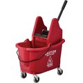 Global Industrial Mop Bucket and Wringer Combination, Red, Plastic 260595RD